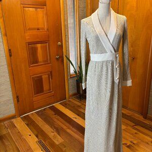 Dominic Rompollo Glittering Silver Evening Gown 1970's